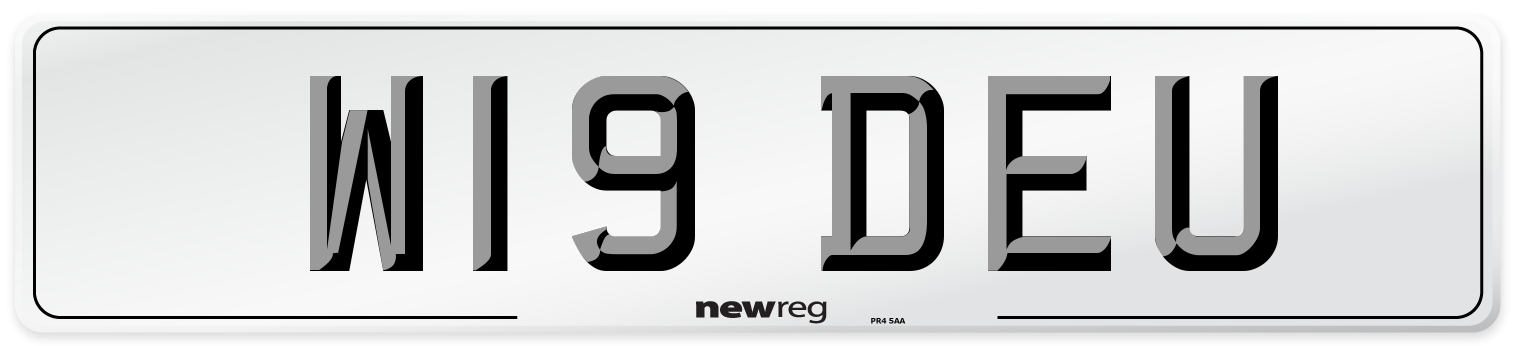 W19 DEU Number Plate from New Reg
